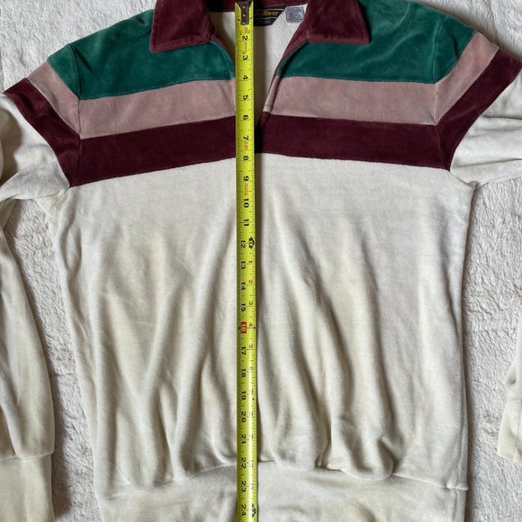1970's 1980's Vintage Velour Mens Pullover - Picture 4 of 6
